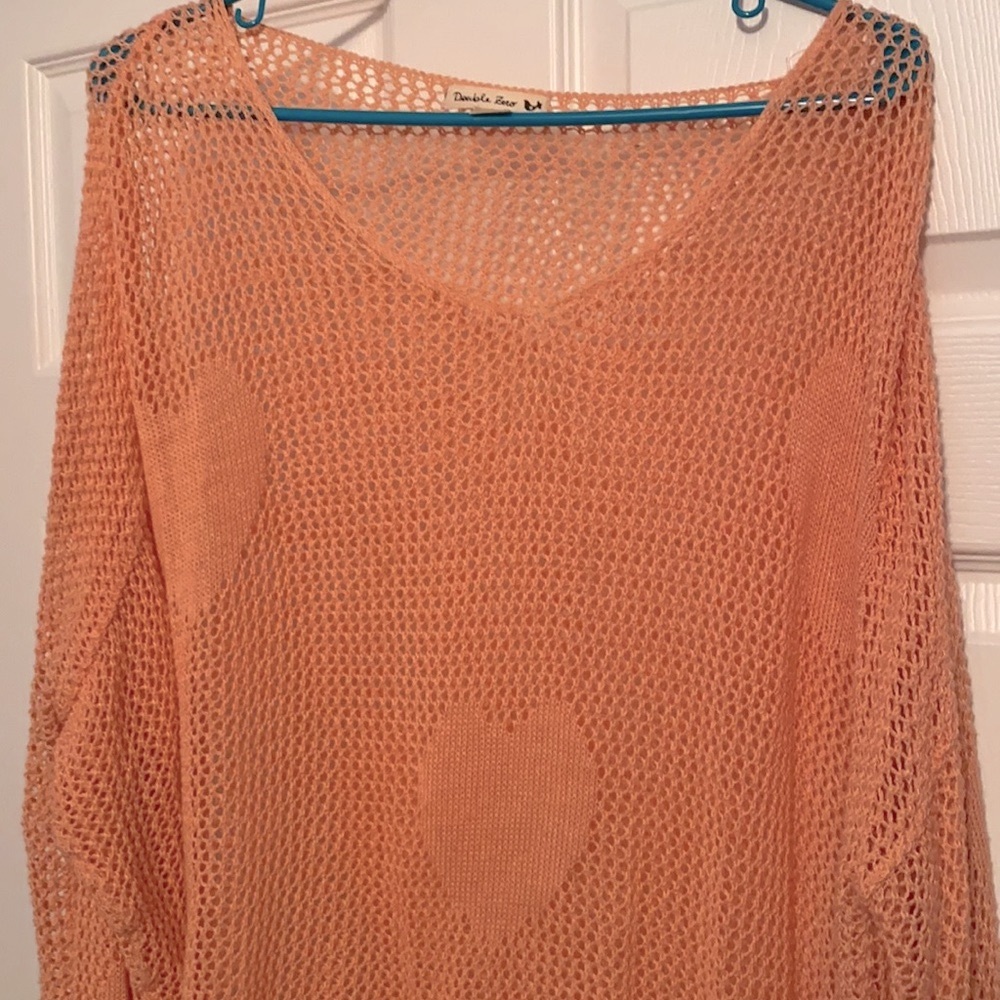 Pink Heart Long Sleeve Knit Sweater - Picture 2 of 4